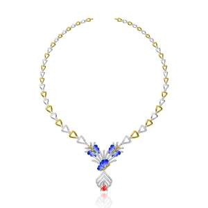Beautifully Crafted Diamond Necklace in 18k Gold with Certified Diamonds - NCK1205P